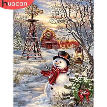 

HUACAN 5d Diamond Painting Snowman Stitch Kit Cartoon New Diamond Embroidery Christmas Gift Home Decor