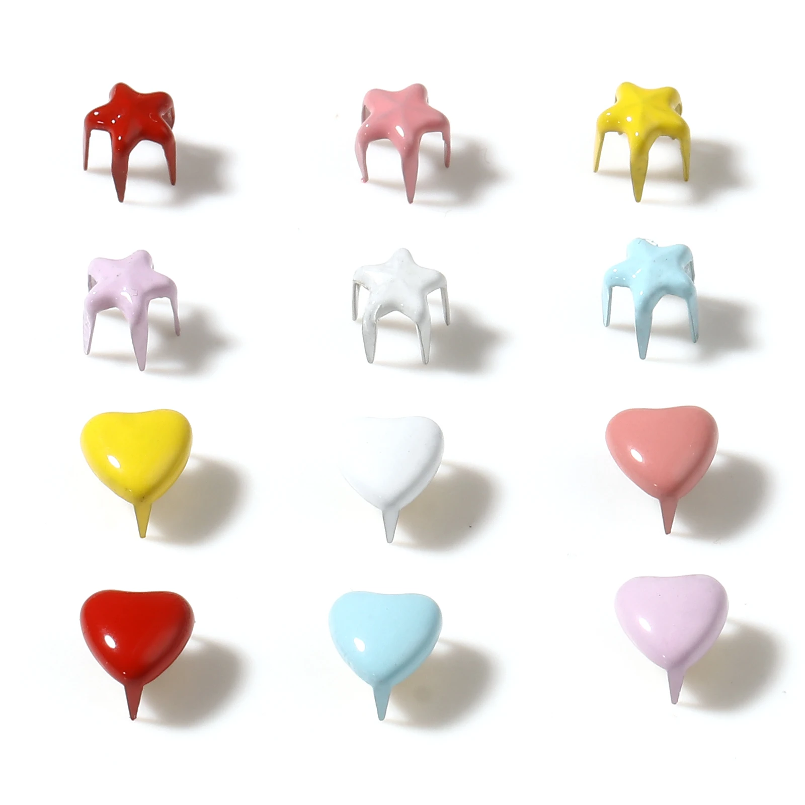 Metal Rivets Leather Rivets 50pcs Mini Metal Star Heart Doll Rivets Leather Craft Four Claw Rivets For Sewing Dolls Clothes Shoes Bracelets Accessories