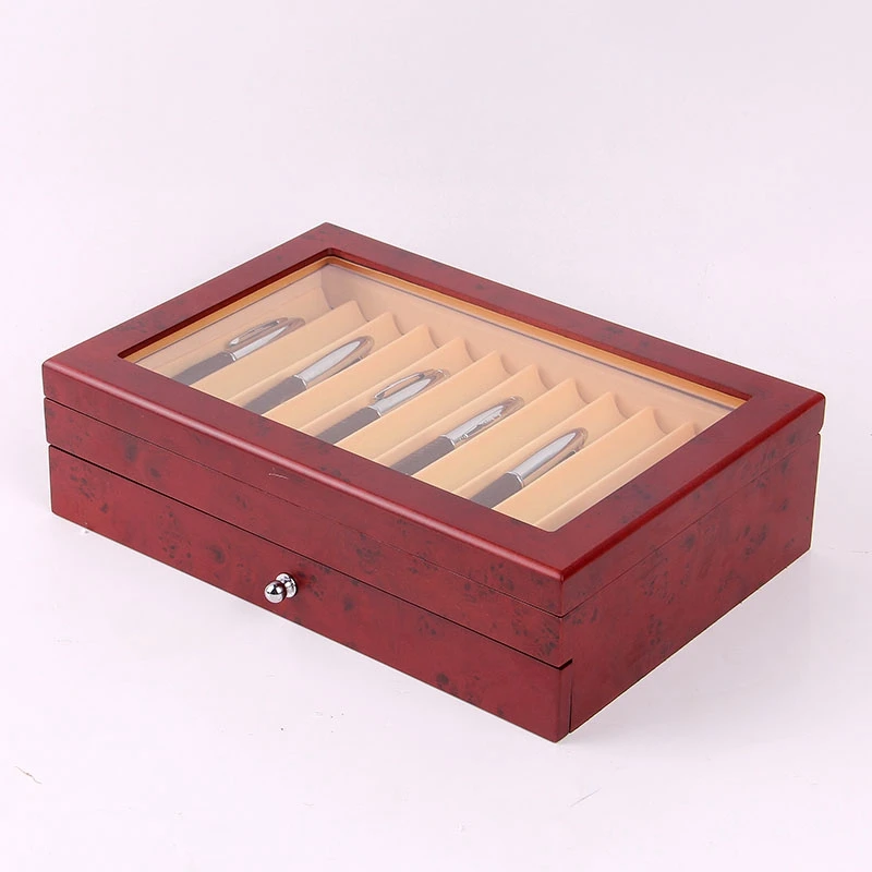 Ручка фонтан Деревянный чехол-держатель деревянная ручка коробка для хранения коллектор Органайзер коробка красный