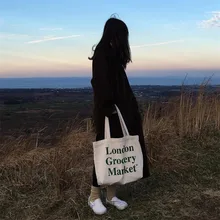 Женские холщовые сумки для покупок, Женская тканевая сумка на плечо, Экологичная сумка для хранения, многоразовая Складная Сумка-тоут, Эко сумка, Прямая поставка