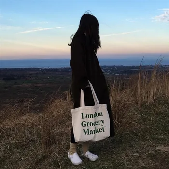 

Women Canvas Shopping Bags Female Cloth Shoulder Bag environmental storage handbag reusable foldable tote eco bag dropshipping