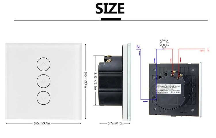 Переключатель регулировки яркости с регулируемой яркостью Wifi Smart Touch Dimmer панель 220 В светодиодный сенсорный выключатель Встраиваемый модуль панели управления EU/UK