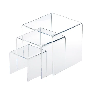 

Acrylic Display Risers 3 Size Steps Acrylic Display Stand Anti-Corrosion Clear Showcase Display Shelf for Figure Collection