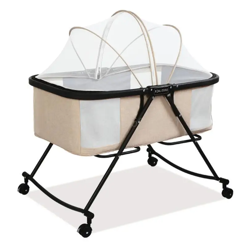 

H1 Baby Bed Foldable Portable Baby Bed Multifunctional Cradle Bed for Newborns Comfort Bb Bed with Roller Kids Furniture Cheap