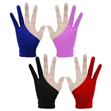 4 шт 2 пальца перчатка для рисования профессиональных художников планшет для рисования перчатки, предотвращающая контакт с экраном для планшеты графический Рисунок пером Диагональ экрана м