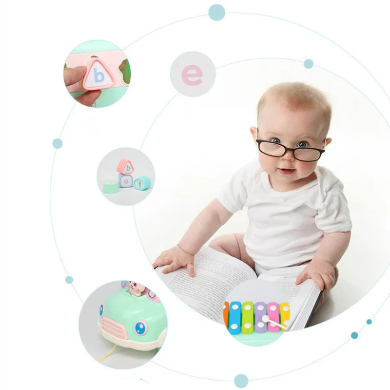 Baby Early Educational Musical Instrument Toys Infant puzzle beat Musical Drum Piano Knocking Instruments Bus Toy for kids