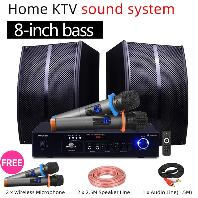 Home Karaoke Set Speaker Bluetooth Amplifier Singing +2 Wireless