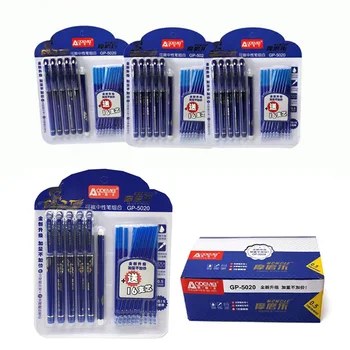 

5+16Pcs/Set Blue Ink Erasable Pen 0.5mm Refills Gel Pens Washable Handle Pens For Kids Gifts School Office Supplies Stationery