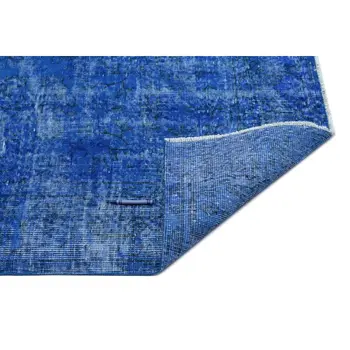 

Handmade Blue Vintage Overdyed Turkish Area Rug 161x255 Cm-5'3''X8'4''
