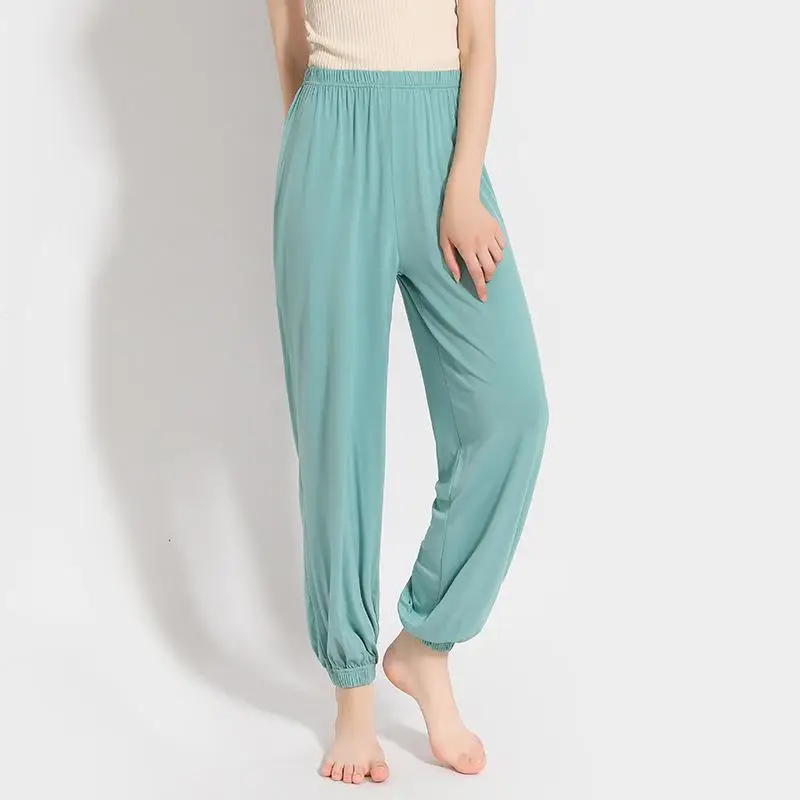 Green Модальный материал свободные домашние брюки для женщин Lounge Pants 1333 - Цвет: Green