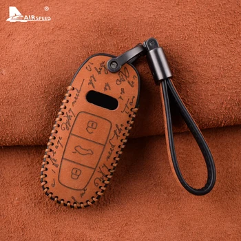 

AIRSPEED 1pcs Suede for Audi A6 C8 A6L A8 A7 Q8 Accessories Car Key Case Cover for Audi A6 C8 A8 Key Protector Shell Car Styling