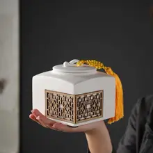Китайские элементы креативный керамический чай Caddy кофейные зерна Герметичные банки Емкость для хранения пищи выдолбленные чайные упаковочные коробки