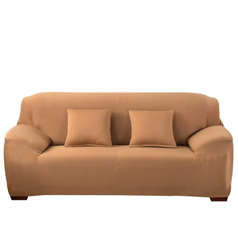 Современный Однотонная одежда модные эластичные диванных чехлов для гостиной диван стрейч чехлов протектор мебели домашний декор 1/2/3/4-seater - Цвет: LIght Brown