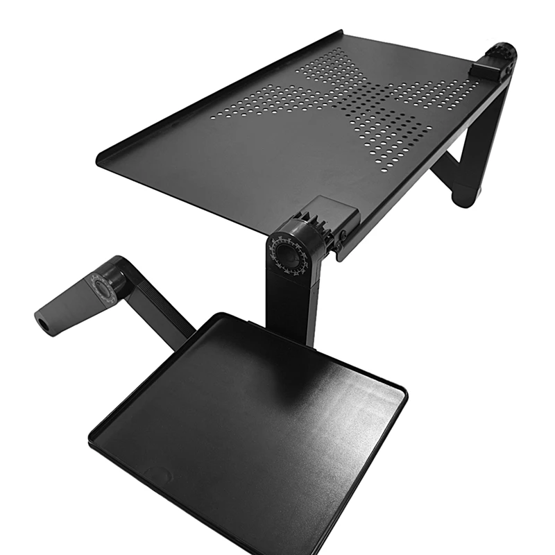 Топ!-портативный складной регулируемый, стол для ноутбука Компьютерная подставка, лоток для дивана-кровати черный