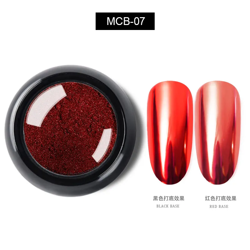 Металлическая зеркальная пудра для ногтей, 12 цветов, блестящая погружная пудра для ногтей, волшебная сияющая пудра для ногтей - Цвет: MCB-07