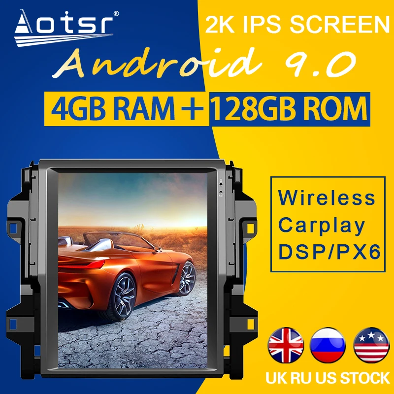 

128gb Rom For Toyota Fortuner 2016-2019 Android 9.0 Px6 Vertical Screen Car Gps Navigation Multimedia Radio Player