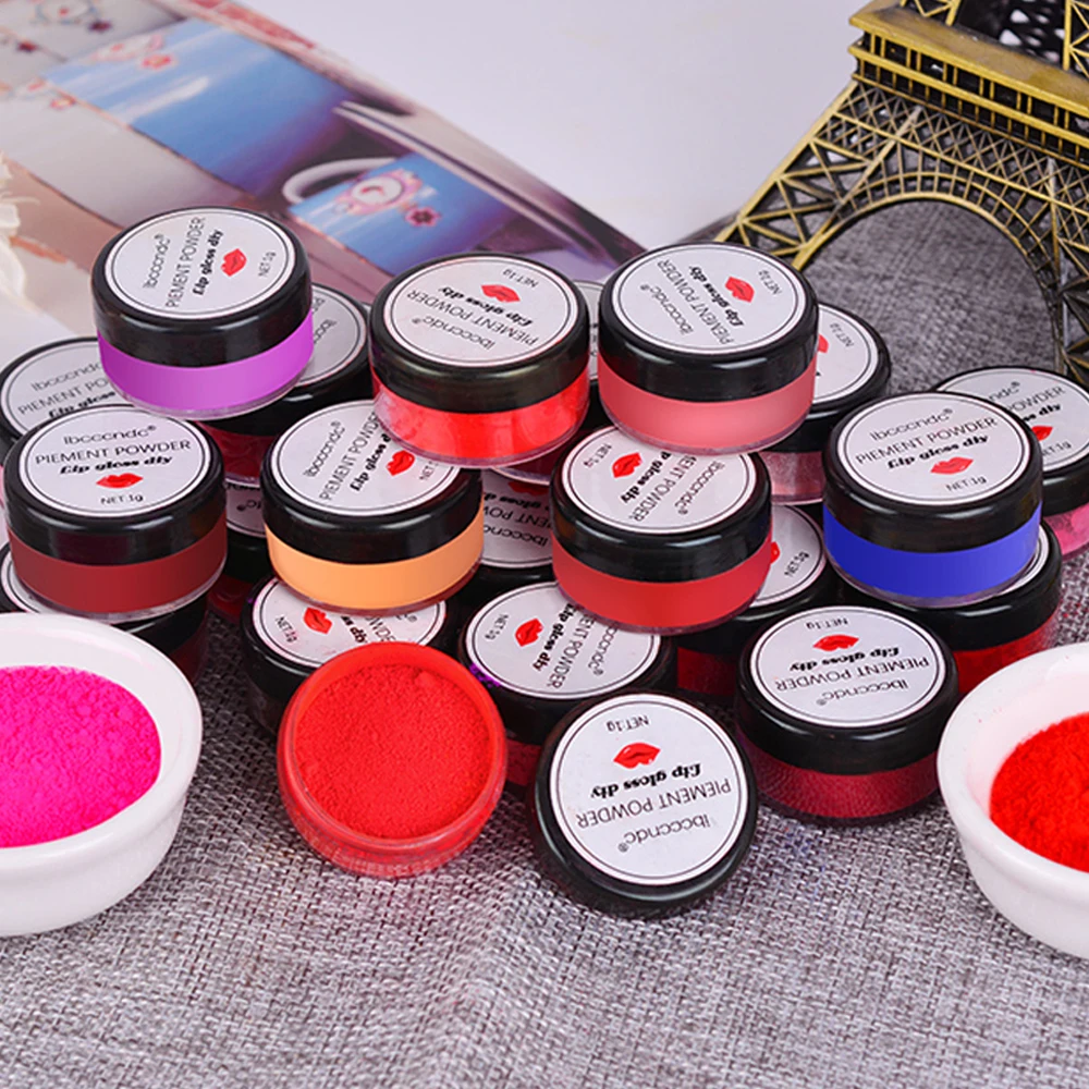 Lip Makeup Lip Gloss 32 Colors Makeup Lip Stick Powder Long Lasting Lip Gloss Cosmetic Pigment DIY Gloss Powder Material Glaze Pigment