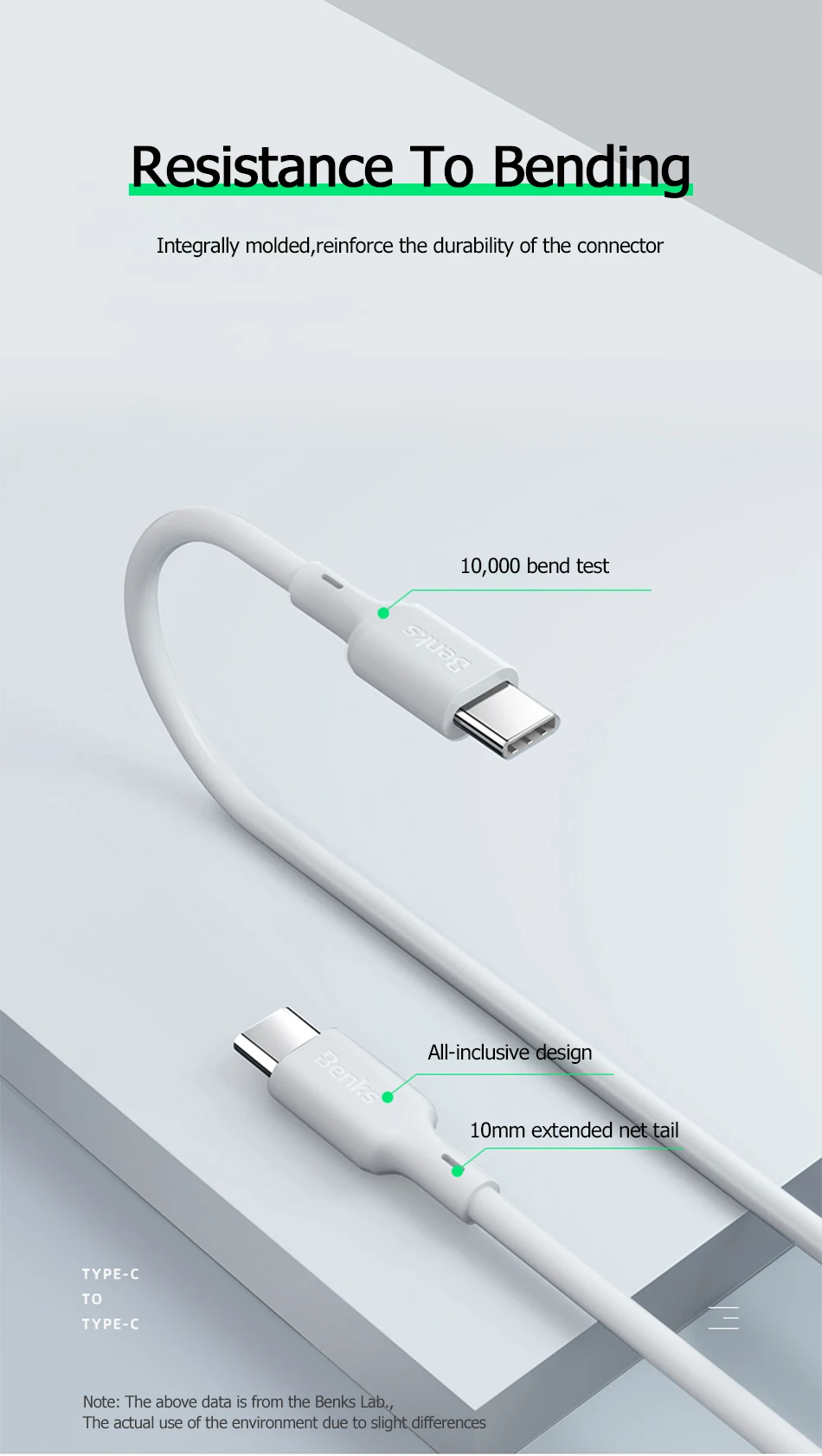 Benks, двойной USB кабель type-C для Ipad Pro, провод для Apple Macbook, huawei, ноутбук, телефон, быстрая зарядка, линия передачи данных для Xiaomi 8 9 Mix