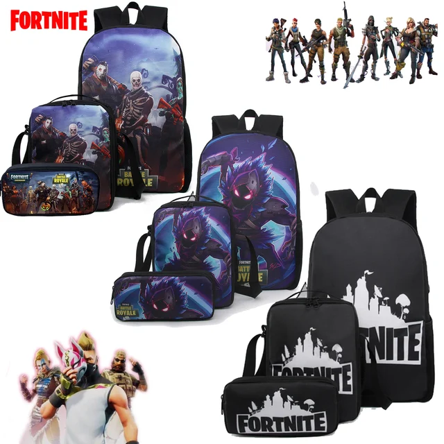 3pcs/Set Backpack Fortnite Shoulder Bag Youth Men Fortress Night Backpack Travel Bag Multifunctional Game Anime Teens Shchoolbag 1