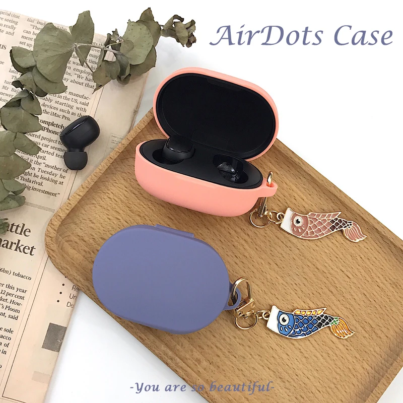 Lucky Koi чехол для наушников для Redmi Airdots чехол с крючком Милая защитная рамка с брелком для Airdots чехол для наушников s+ кольцо