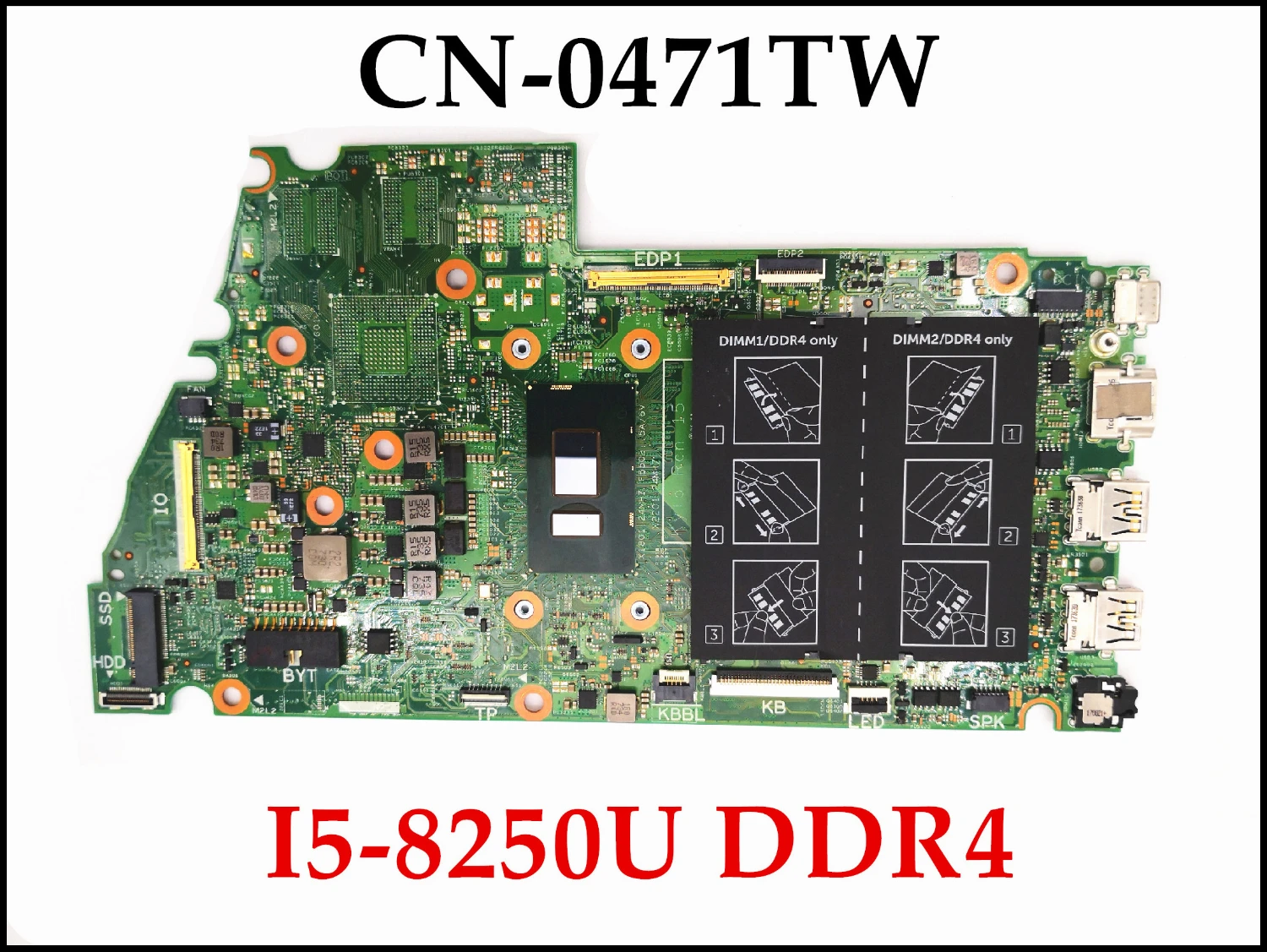 Высокое качество CN-0471TW для Dell Inspiron 15 7573 Материнская плата ноутбука 471TW I5-8250U