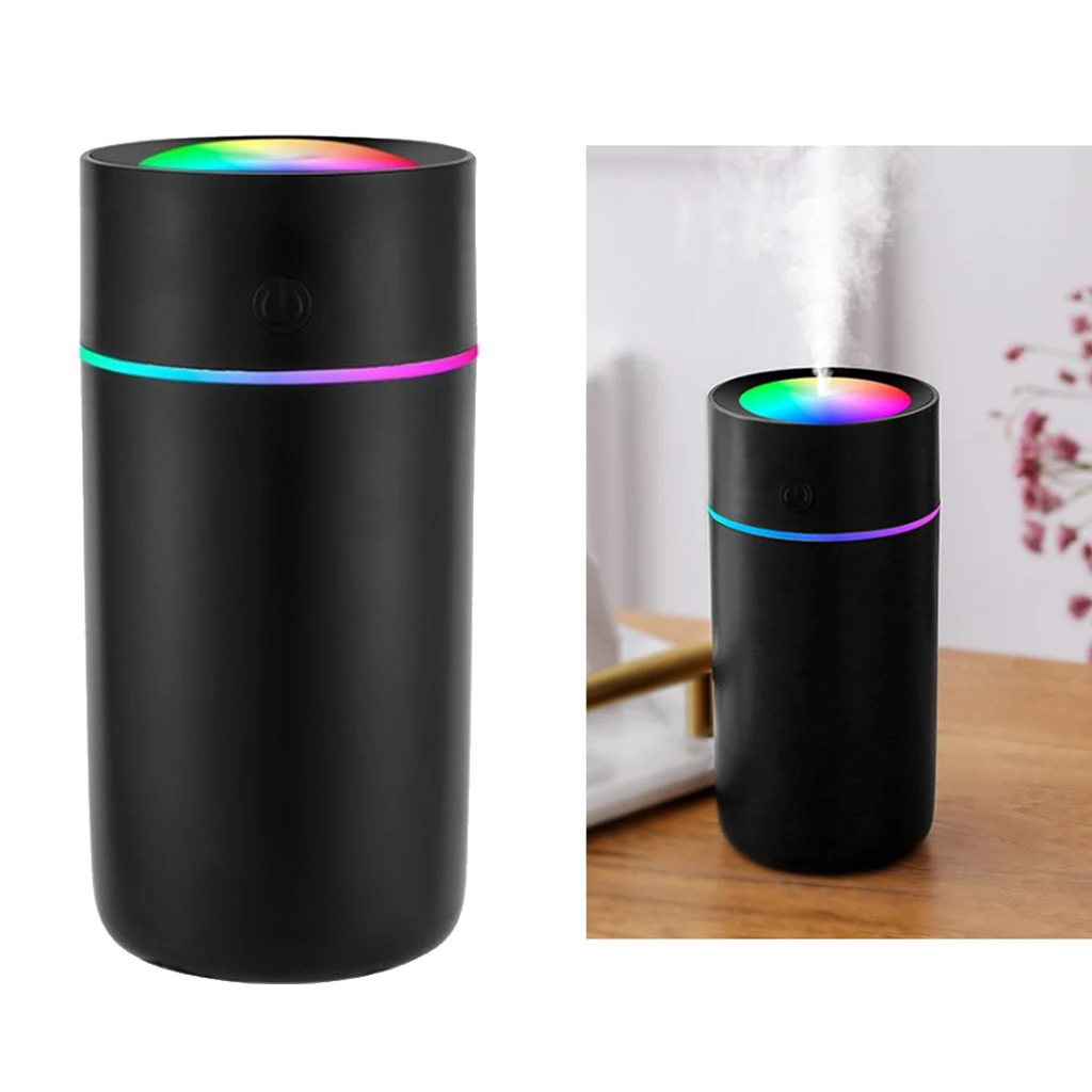 Portable 320ml Cylindrical Air Humidifier Mini USB Ultrasonic Home Car Nano Mist Maker Diffuser Air Purifier with Romantic Light