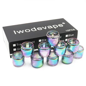 

10pcs/box rianbow glass tube for falcon king cerberus subohm zeus x RTA uforce t2 kylin v2 RTA bubble replacement pyrex tube