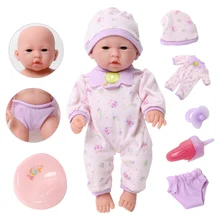 12 polegada bebe reborn boneca 33 cm simulação realista silicone à prova dlifeágua adorável bebê recém-nascido moda roupas conjunto brinquedos para crianças(China)