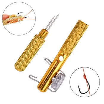 

Portable 1PCS Alloy Strand Double-headed Needle Knots Tier Fish Line Hook Tie Accessories Fish Line Hook Tie Device Fishing Tool