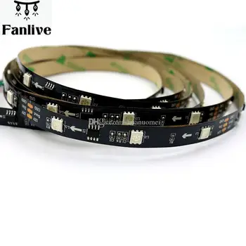 

50m/lot 30leds/m Ws2811 Led Digital Strip Light 12v 5050 Smd Rgb Digital Ambilight Flexible Tape Addressable,white/black