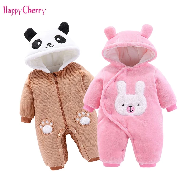 30 Degres Froid Hiver Bebe Barboteuses Chaud Bebe Fille Vetements 19 Nouveau Ne Style Bebe Garcons Combinaisons Mignon Dessin Anime Infantile Global Aliexpress