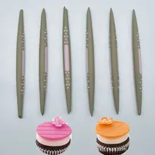 6 шт. пластик Мягкая головка литья инструмент торт крем печенье Плунжер для сахарной мастики украшения Отличный Фестиваль Поставки