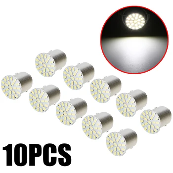 

10Pcs/Set 1157 BAY 15D DC 12V Car Brake Light White Auto LED Car Light 6500-7500K Brake Turn Stop Tail Light Lamp Spotlight