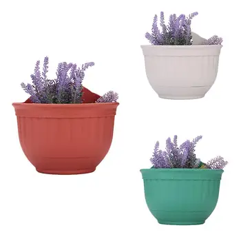 

1.4L Plastic Hanging Planters for Indoor Plants Half Round Hanging Plant Decoration Flowerpot Green Craftses Decorative