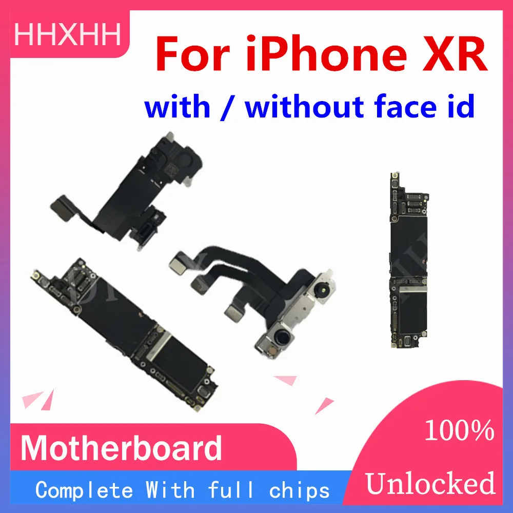 Заводская разблокировка с/без лица ID для iPhone XR материнская плата 64 Гб/128 ГБ/256 ГБ для замены оригинальной для iPhone XR материнская плата