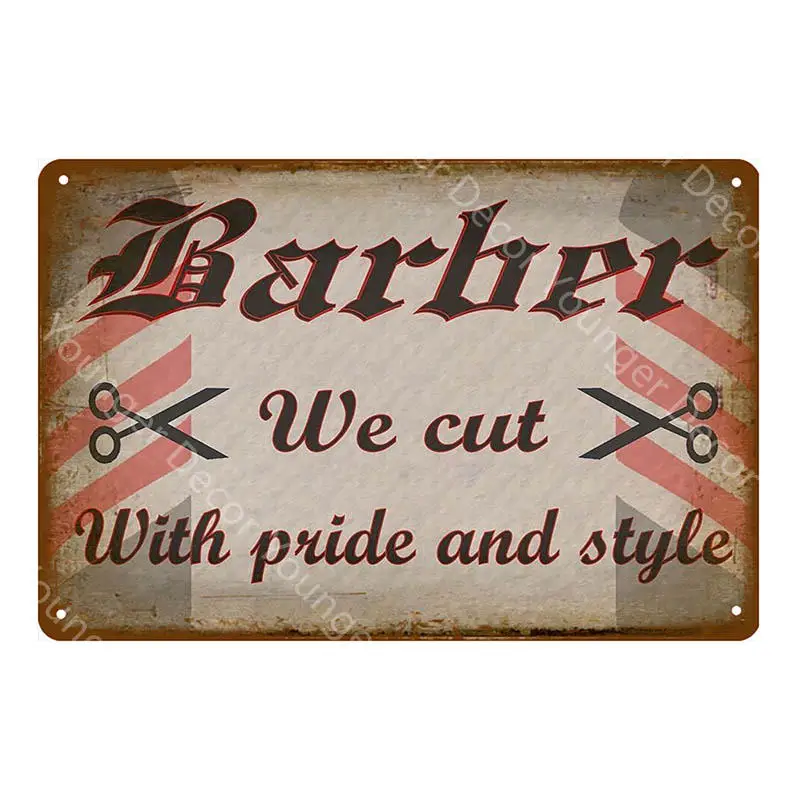 Barber Shop Metal Signs Haircuts And Shaves Advertising Decorative Board Home Wall Decor Hairdresser Gift Vintage Poster YI-165 - Цвет: YD7786BI