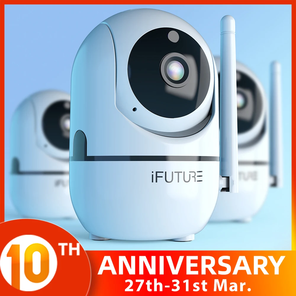 

iFUTURE IP Camera HD 720P CCTV WiFi Security Camera Cloud Night Vision Two Way Audio Auto Remote Access Wireless IP WiFi Camera