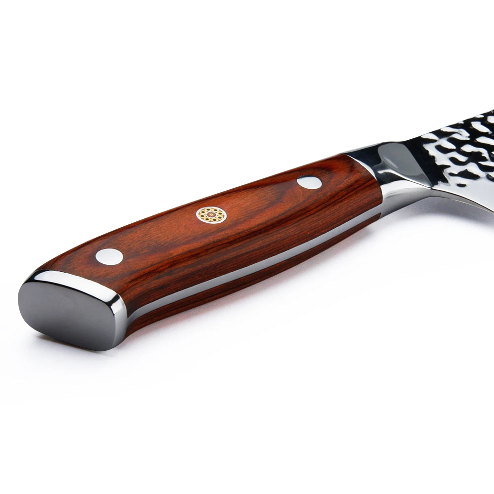 Sunnecko нож Santoku премиум класса, 7 дюймов, немецкая бритва из 1,4116 стали, острое лезвие, кухонные ножи, палисандр, нож для резки мяса, нож шеф-повара