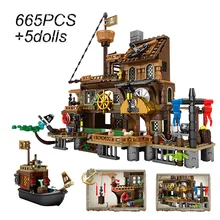 A aventura pirata navio blocos de construção brinquedos construtor das crianças criador idéias diy tijolos compat crianças presentes