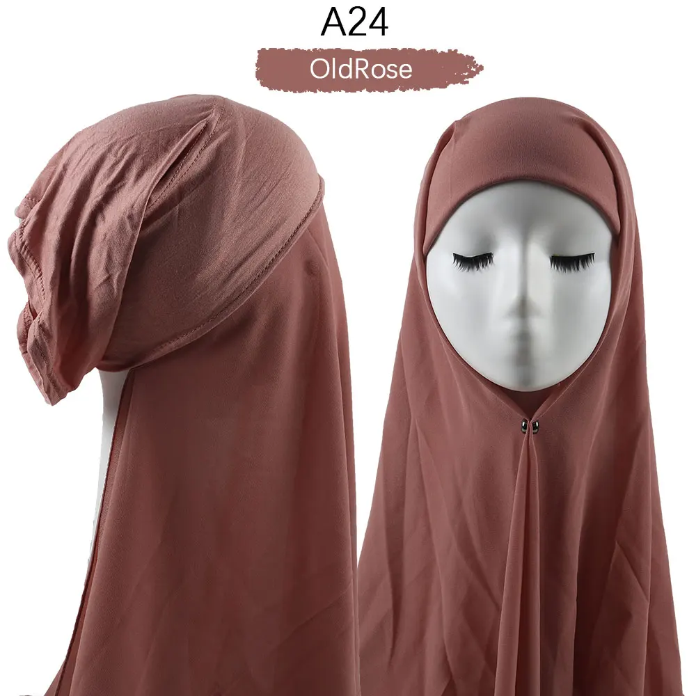 Women Muslim Instant Chiffon Hijab With Cap Underscarf Bonnet HIjabs  Scarf Islam Headscarf Headwrap Turbante