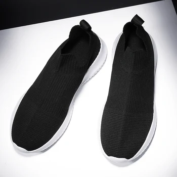 

Big Size 46 Men Casual Shoes Men Sneakers Flats Mesh Slip on Loafers Brand Men Shoes Fly Knit Breathable Trainers Walking Shoes