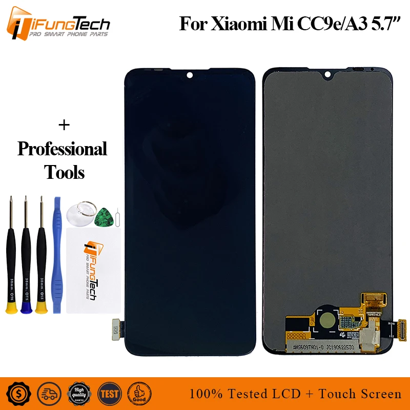 

6.01" Super AMOLED For Xiaomi CC9e LCD Mi A3 Display Touch Screen Digitizer Assembly Replacements Parts for Xiaomi Mi cc9e LCD