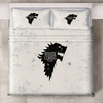 

Thrones Stark Winter Printing Bedding Set Sheet Children Room Bed Sheet Pillow case Bedding Set