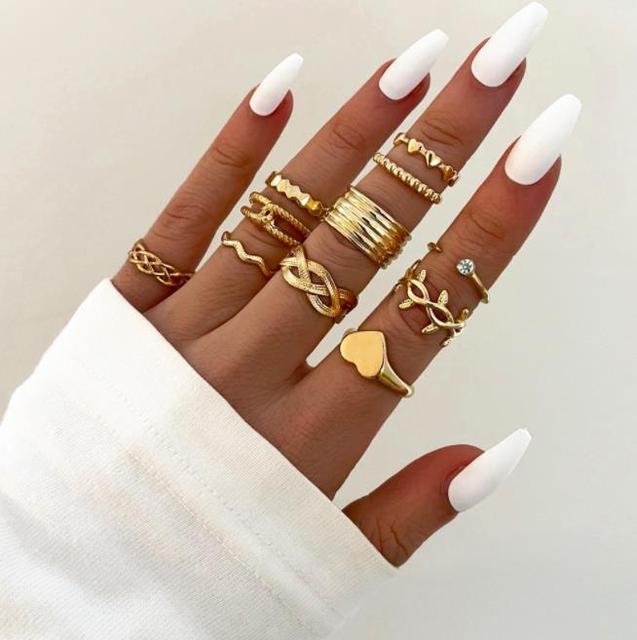 ring Geometric Finger rings set for women Snake Rings Girls bague Fashion Jewelry anillos mujer accessories anel gift