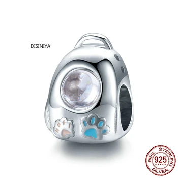 

Genuine 925 Sterling Silver Space Cat Backpack Charm for Original Luxury Brand Female Jewelry ZBSC00294