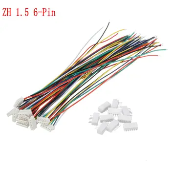 

10 Kits Mini Micro JST1.5mm ZH 6-Pin Male& Female Connector Plug Wire Cables