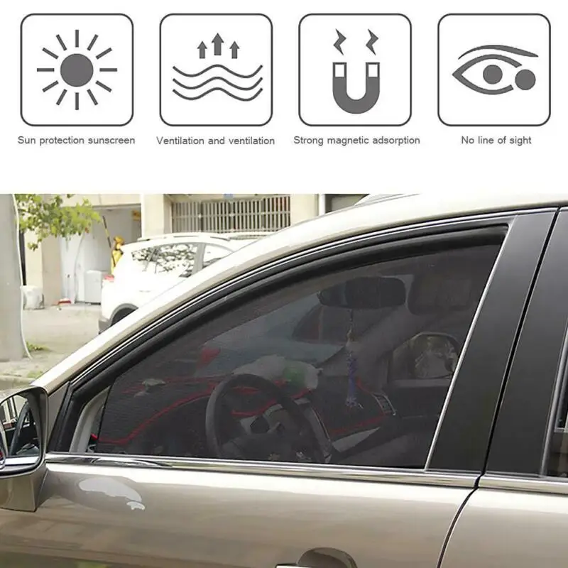 Черный магнитный автомобильный солнцезащитный козырек занавеска солнцезащитный козырек анти-УФ чехлы на переднее окно лето