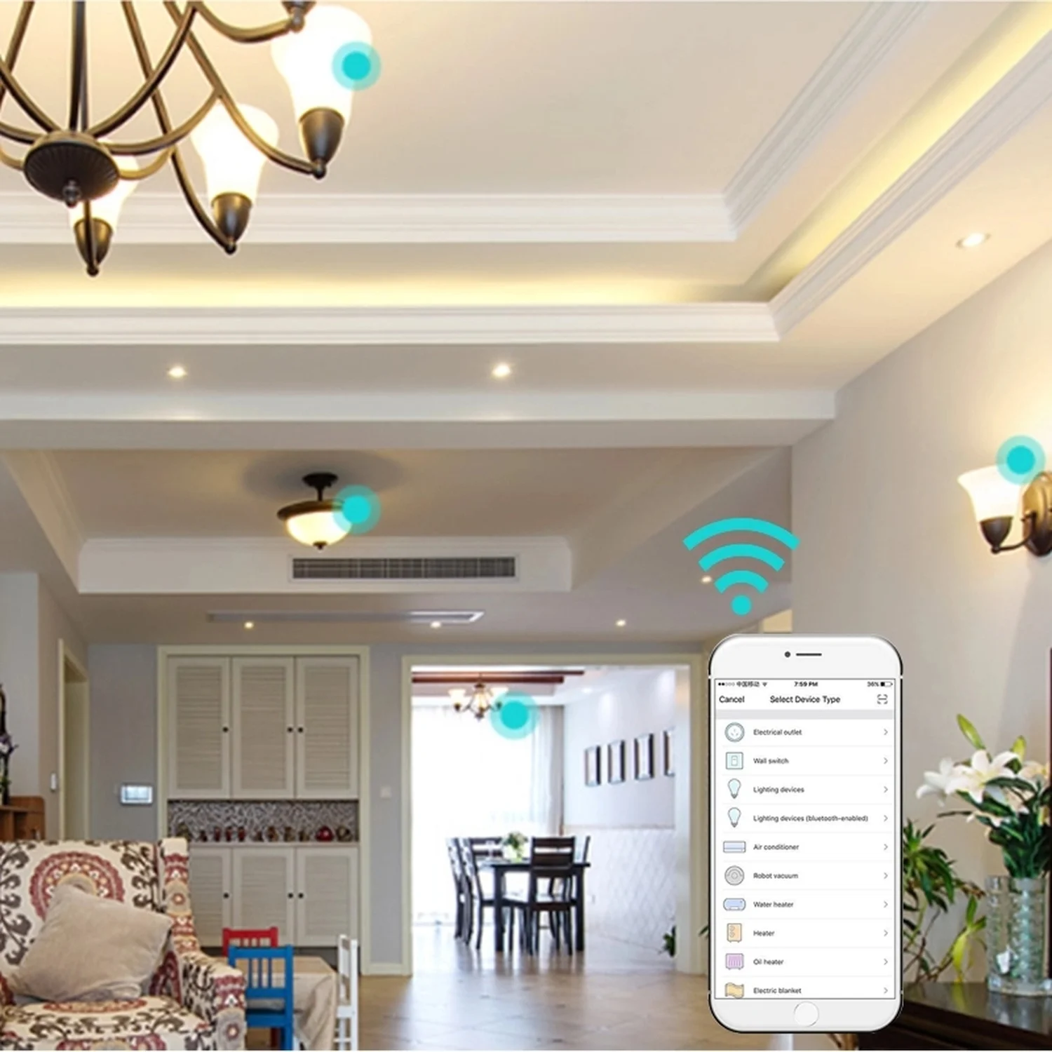 WiFi умный светодиодный светильник лампа E26 E27 с регулируемой яркостью 7 Вт Теплый