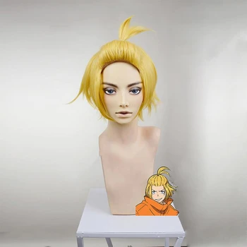 

Anime Fire Force Enen No Shouboutai Cosplay Arthur Boyle Costume Wigs Party Adult Hair Halloween Yellow Short Accessories