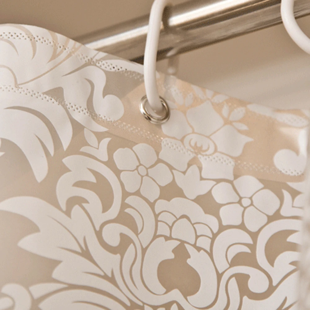 Shower Curtains Washable Curtain Bathing Shower Curtain Bathroom Morocco PEVA Waterproof Hook Floral Curtains 8 Sizes D30